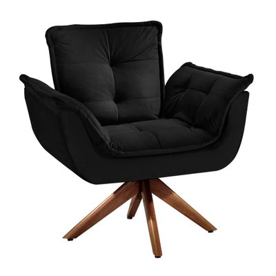 Poltronas Decorativa Opala Alegra Base Giratória Preto